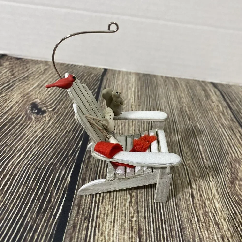 2006 Hallmark Keepsake 'A Winter Perch' Holiday Ornament Adirondack Chair